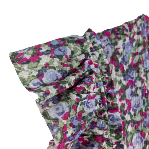 LAUREN RALPH LAUREN Micro Floral Layered Ruffled Midi Dress High Neck - Picture 7 of 11